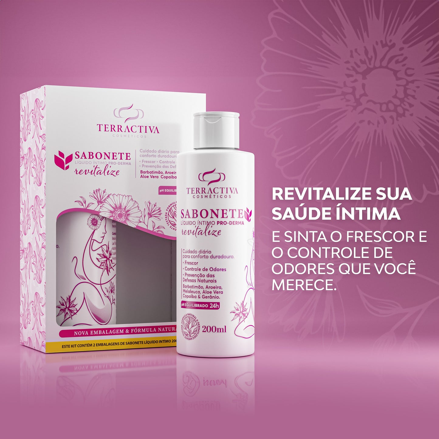Kit 2 Sabonetes Líquidos Íntimos Revitalizante 200ml