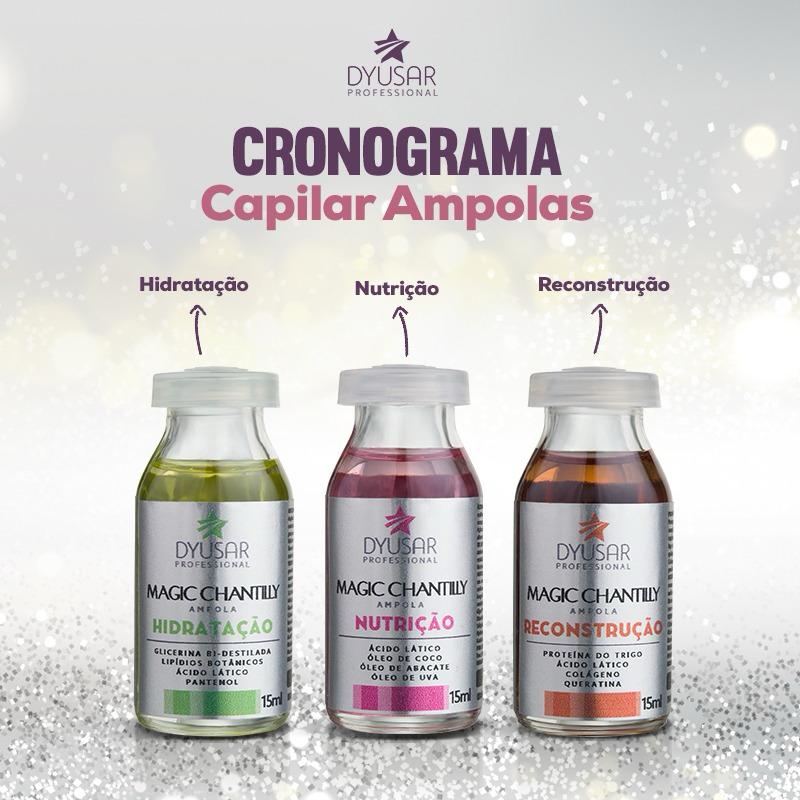 Kit cronograma 3 ampolas para tratamento Dyusar Cosméticos - Dyusar