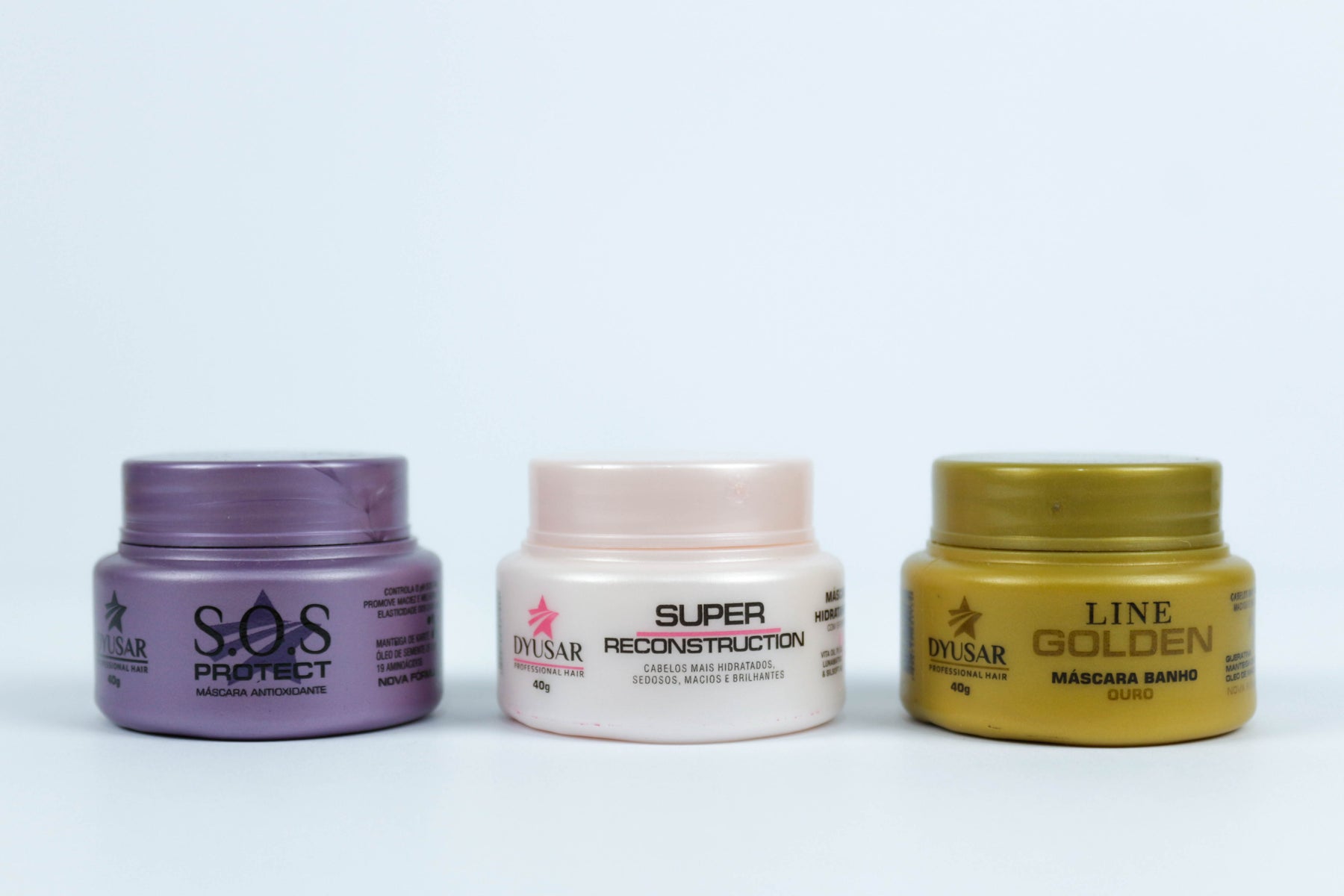 Cronograma Capilar Com Máscara Super, Ouro e SOS Dyusar 40g - Dyusar