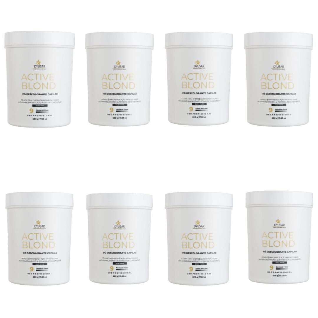 Kit 8 Pó Descolorante Active Blond DYUSAR 9 Tons