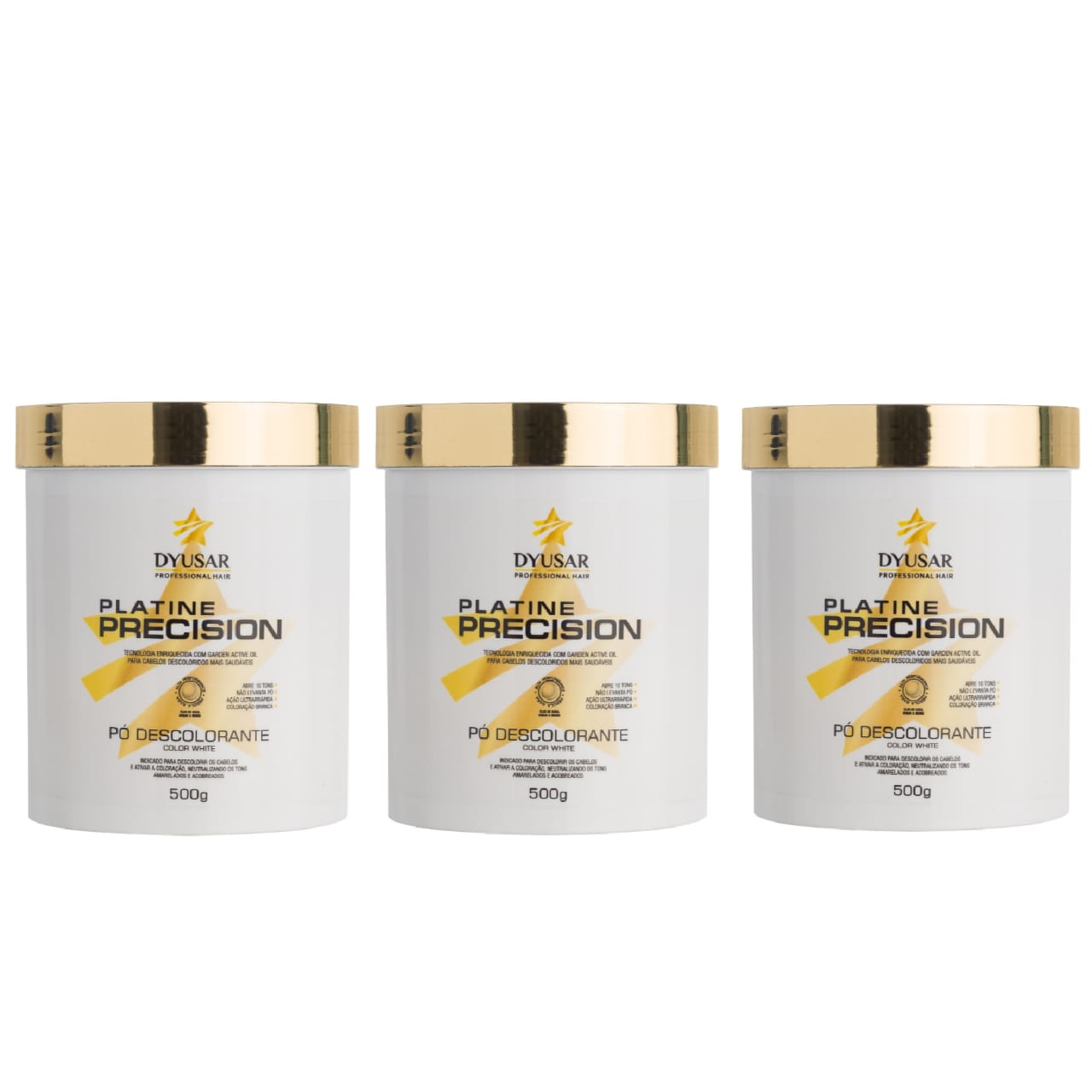 KIT 3 Pós Descolorante Capilar Precison P.White DYUSAR 9tons