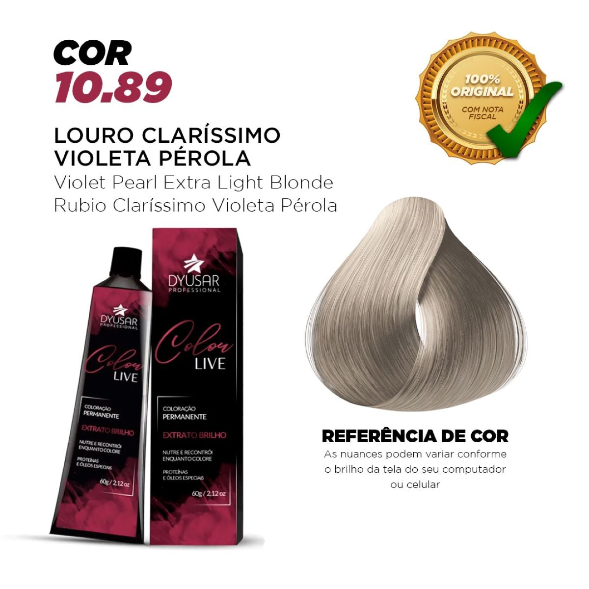 Kit Pó Descolorante de 250 g + Ox de 10 + Coloração 10,89
