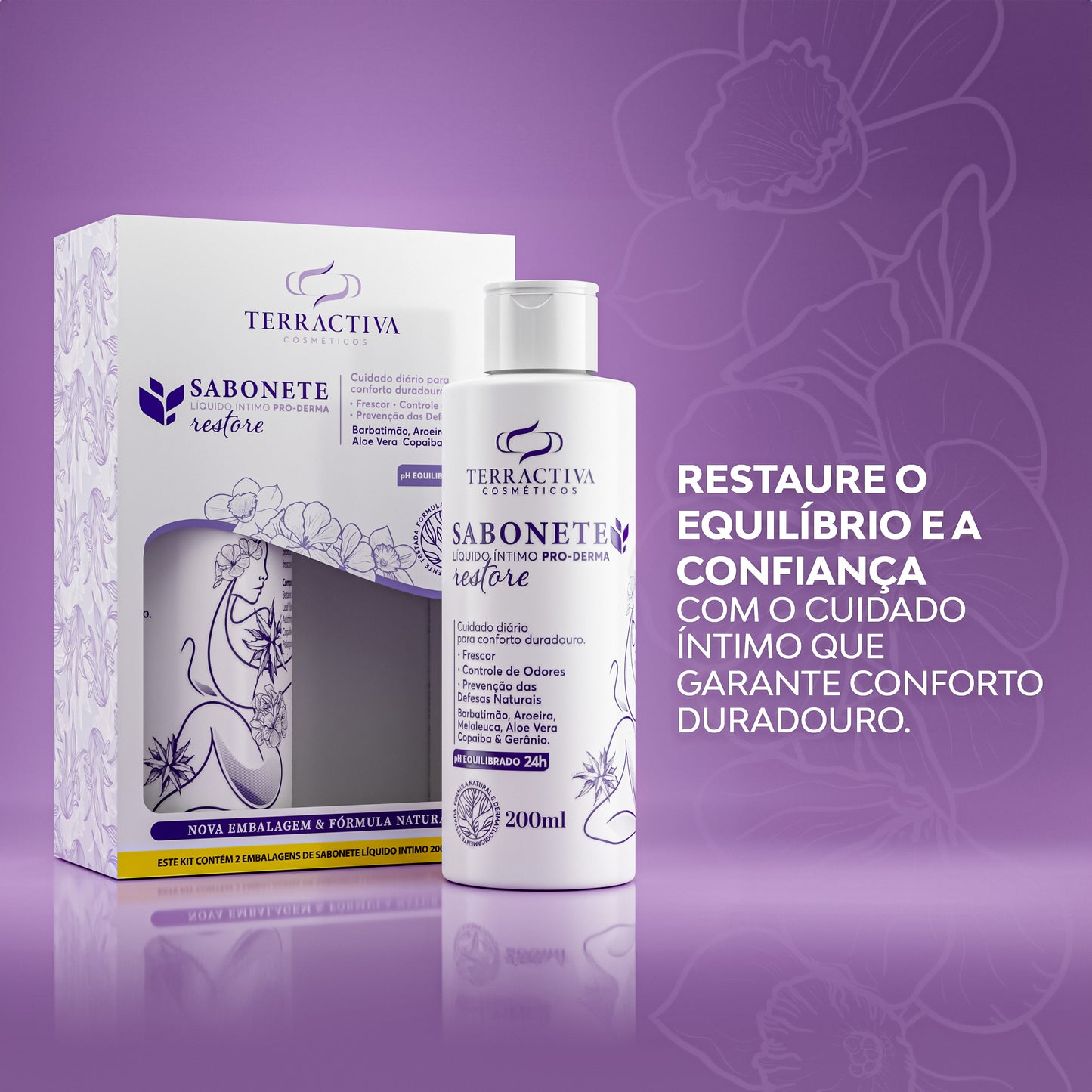 Kit 2 Sabonetes Líquidos Íntimos Pro-Derma Restaurador 200ml