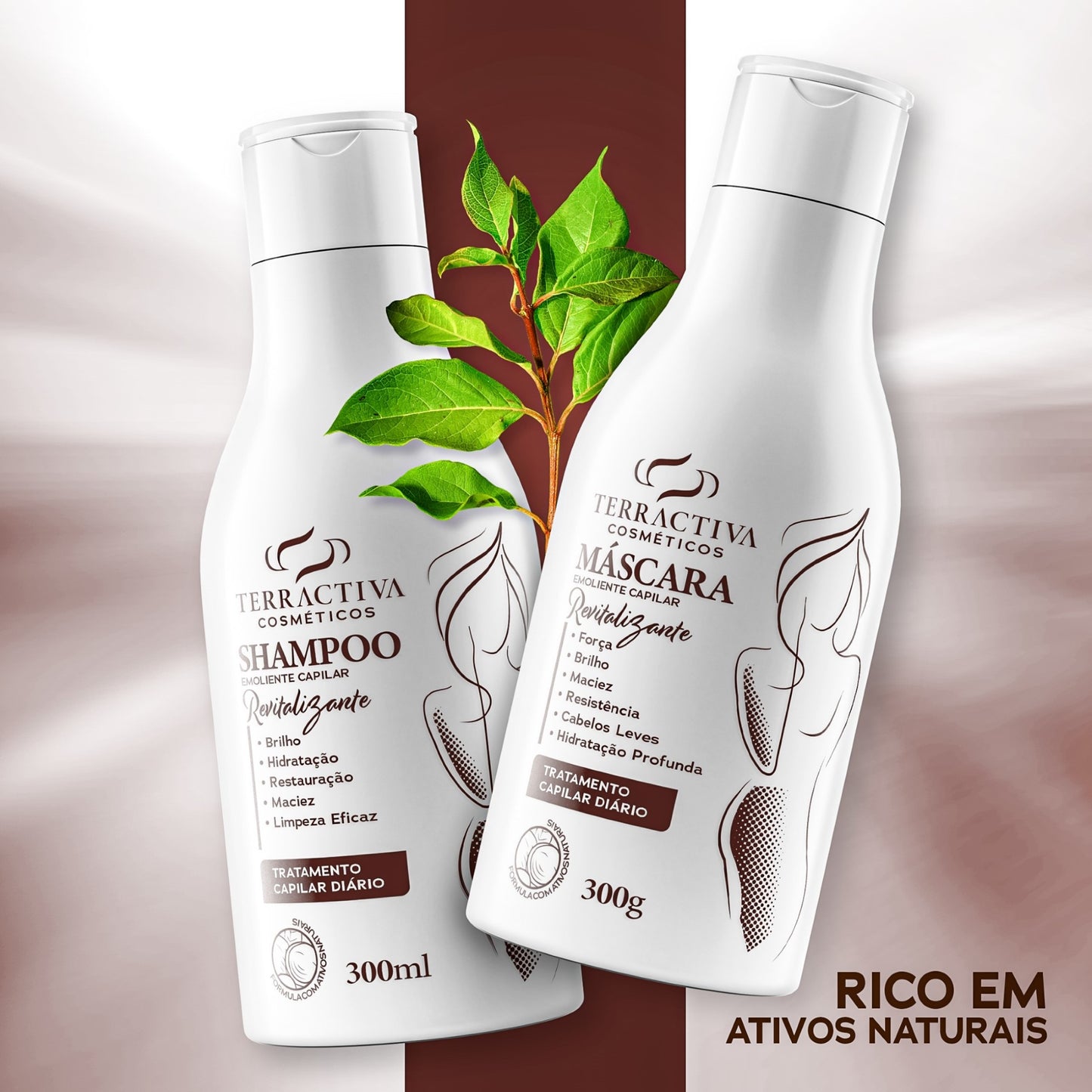 Kit Revitalizante Com Máscara E Shampoo De 300ml TERRACTIVA
