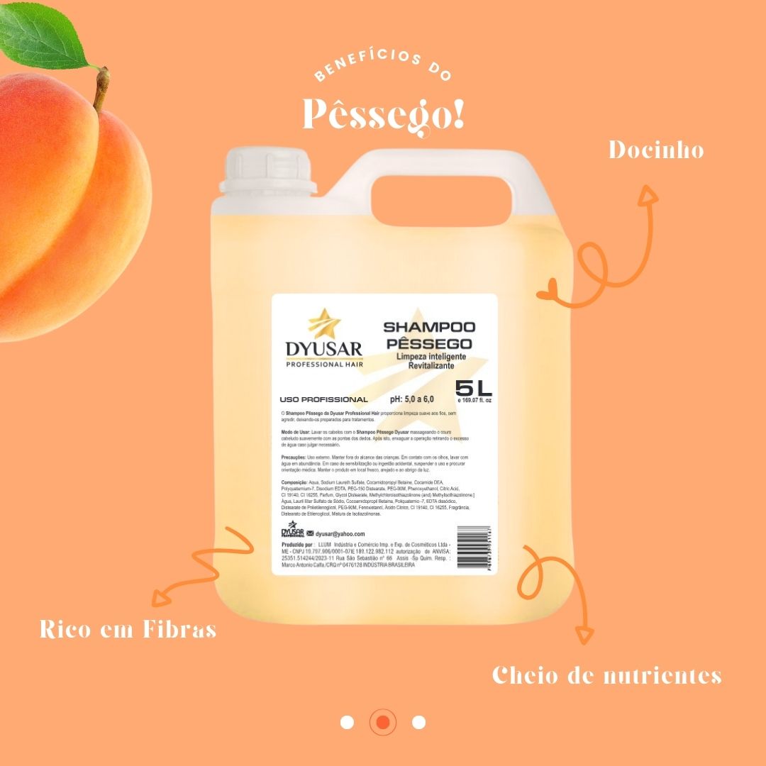 Kit Para Lavatório Com Shampoo de Pêssego E Condicionador 5L - Dyusar