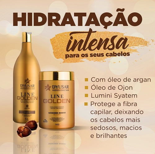 Tratamento Capilar 3 máscaras 1Kg + Queratina 500Ml DYUSAR