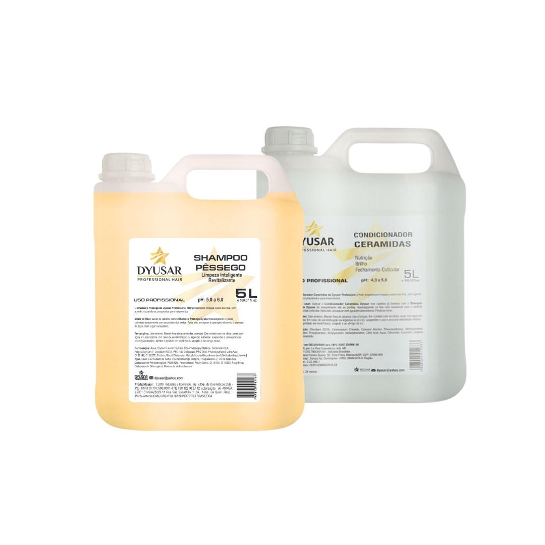 Kit Para Lavatório Com Shampoo de Pêssego E Condicionador 5L - Dyusar