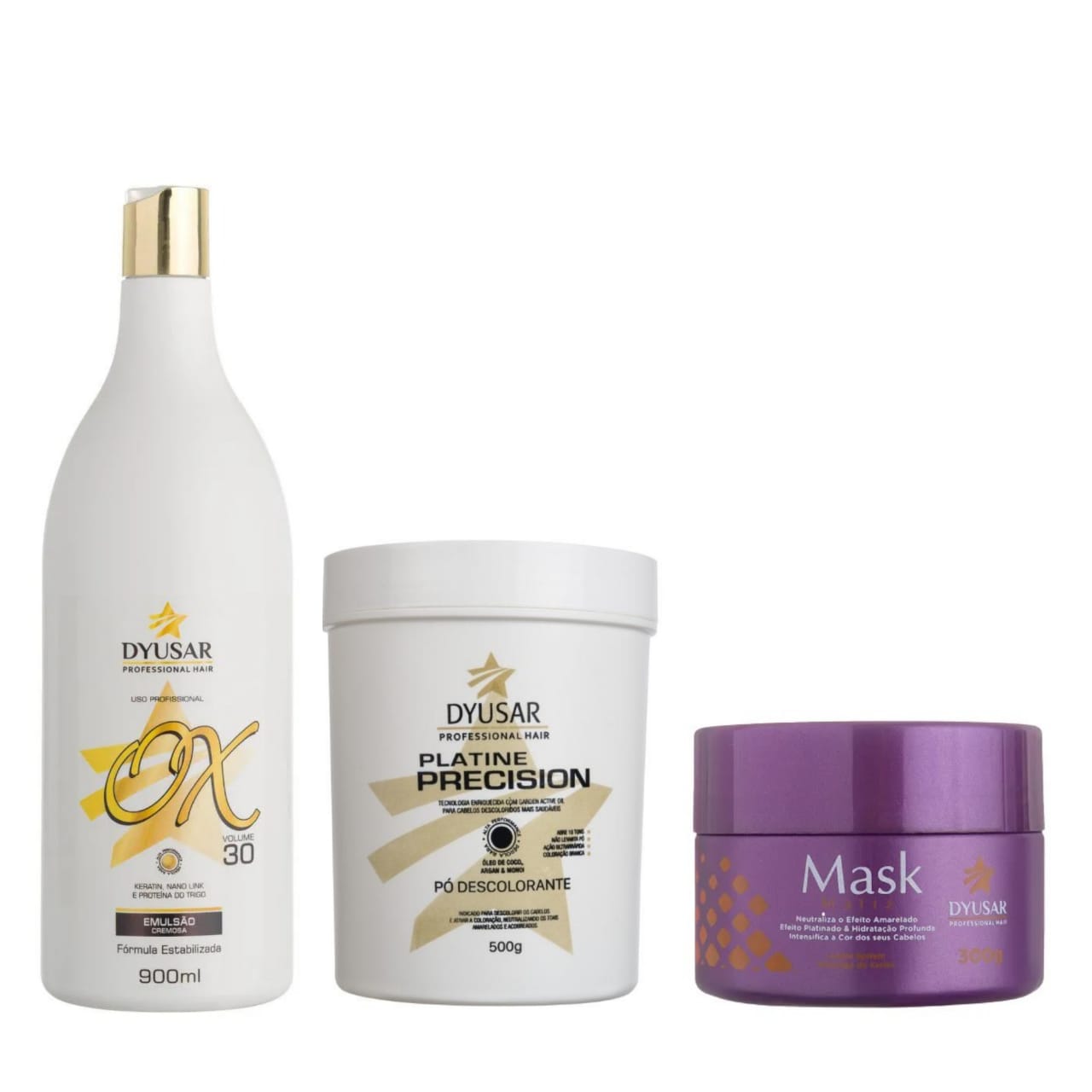 Kit Pó Descolorante Platine P. Blue +Ox 30 + Matizadora 300g