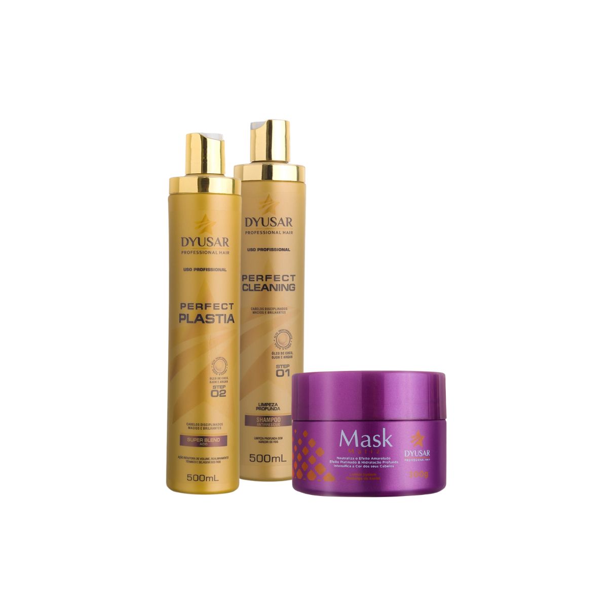 Kit Profissional Máscara Reestruturadora Premium Plastia e Matizador