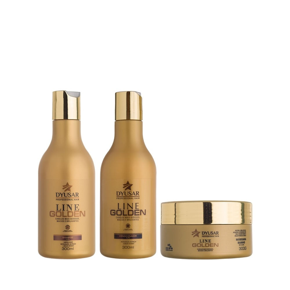 Kit Banho de Ouro Shampoo + Mascara e Condicionador 300 g - Dyusar