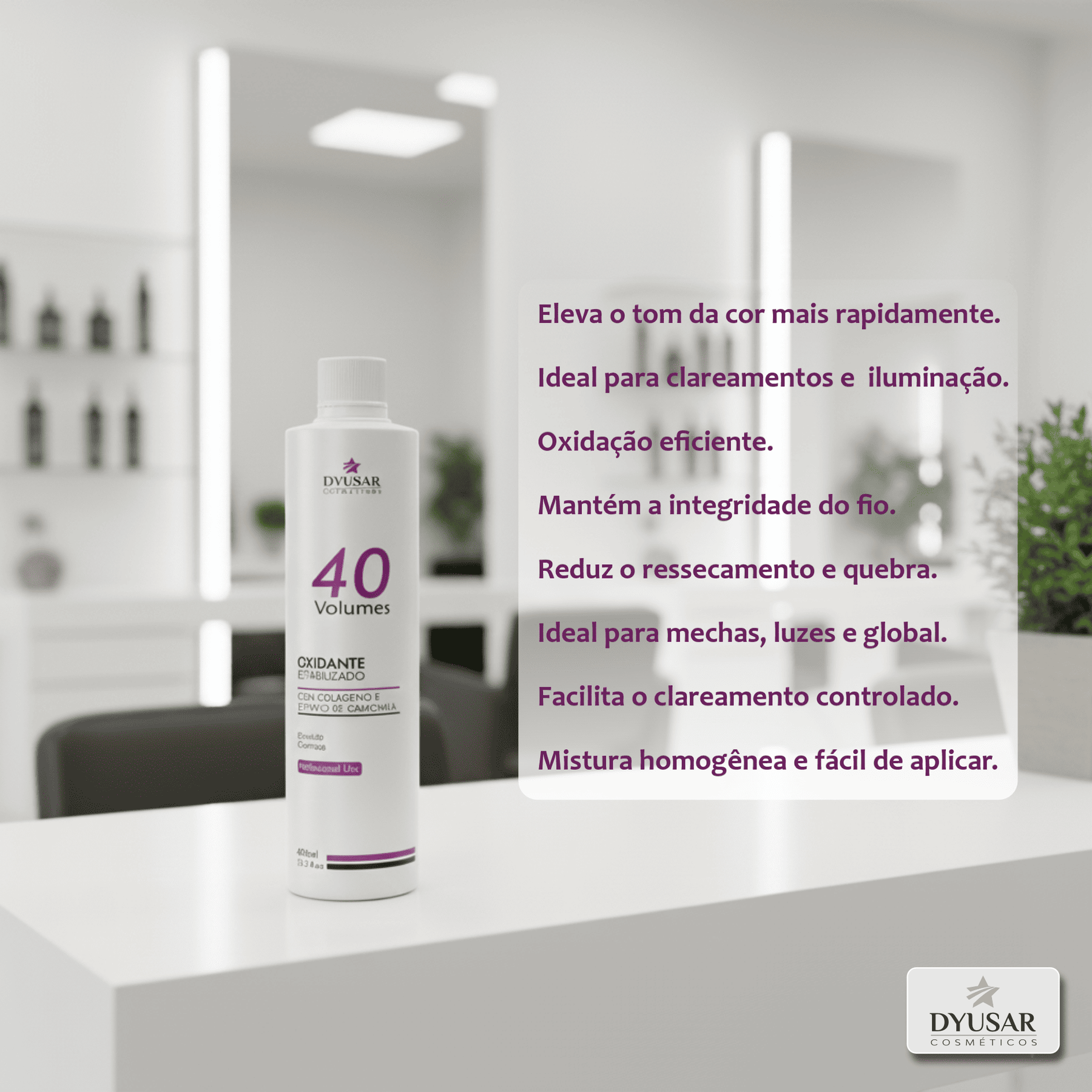 Oxidante Estabilizado Dyusar Cosméticos 40 Volumes 400ml - Dyusar