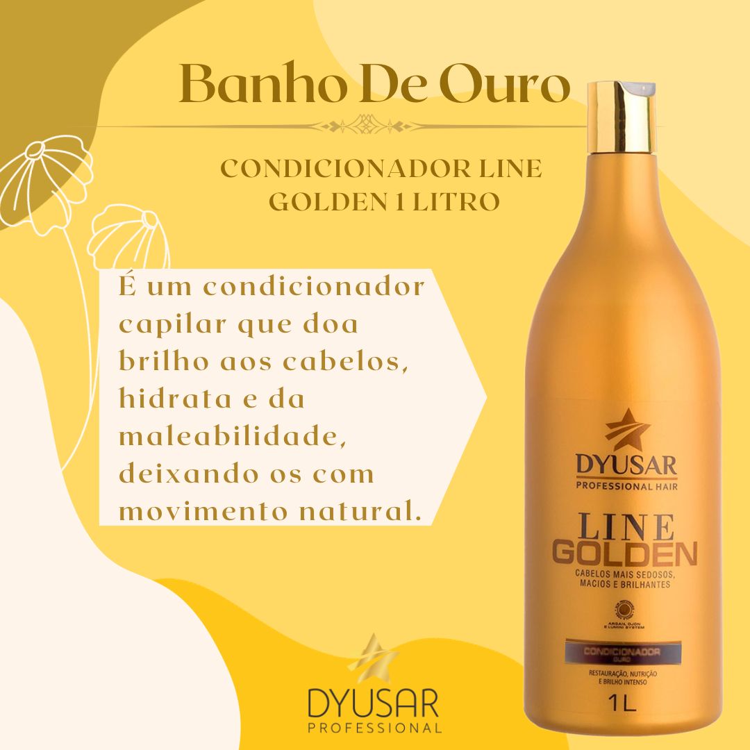 Kit Shampoo e Condicionador Line Golden 1L Dyusar