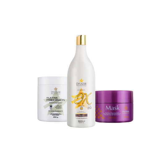 Kit Pó Descolorante 250g + Ox 20 + Máscara Matizadora Dyusar