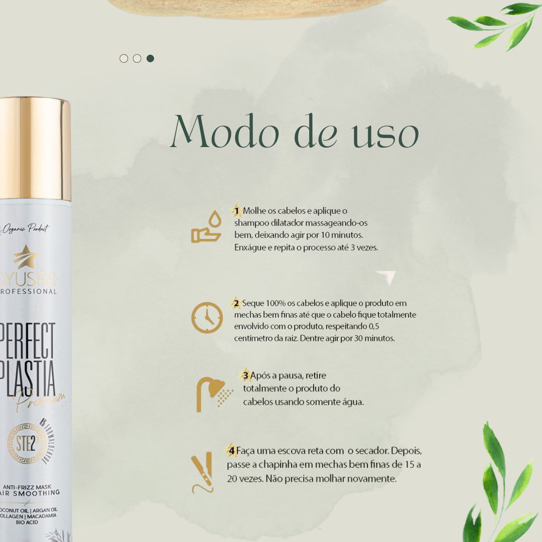 Kit Máscara Reeconstruturadora Orgânica Premium Profissional DYUSAR