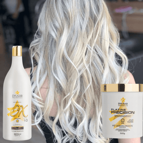 Pó Platine Precision White + Ox 10 Volumes Dyusar + Plaquete - Dyusar