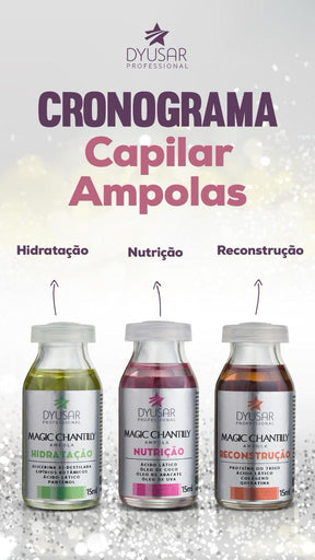 Kit cronograma 3 ampolas para tratamento Dyusar Cosméticos - Dyusar