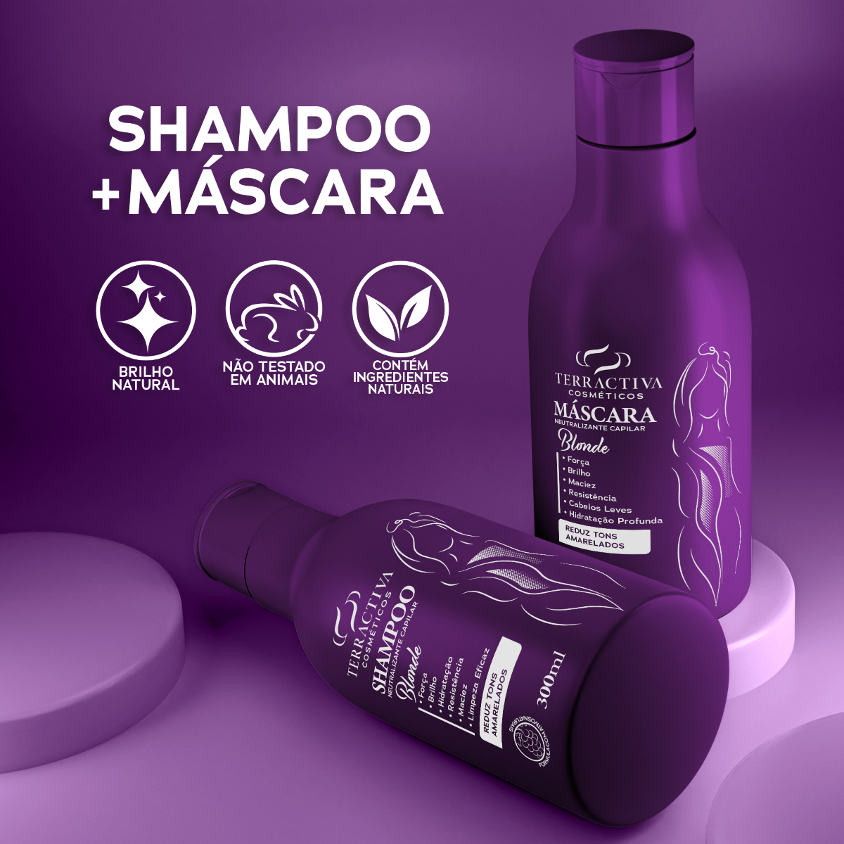 Kit Matizador Com Máscara E Shampoo De 300ml TERRACTIVA