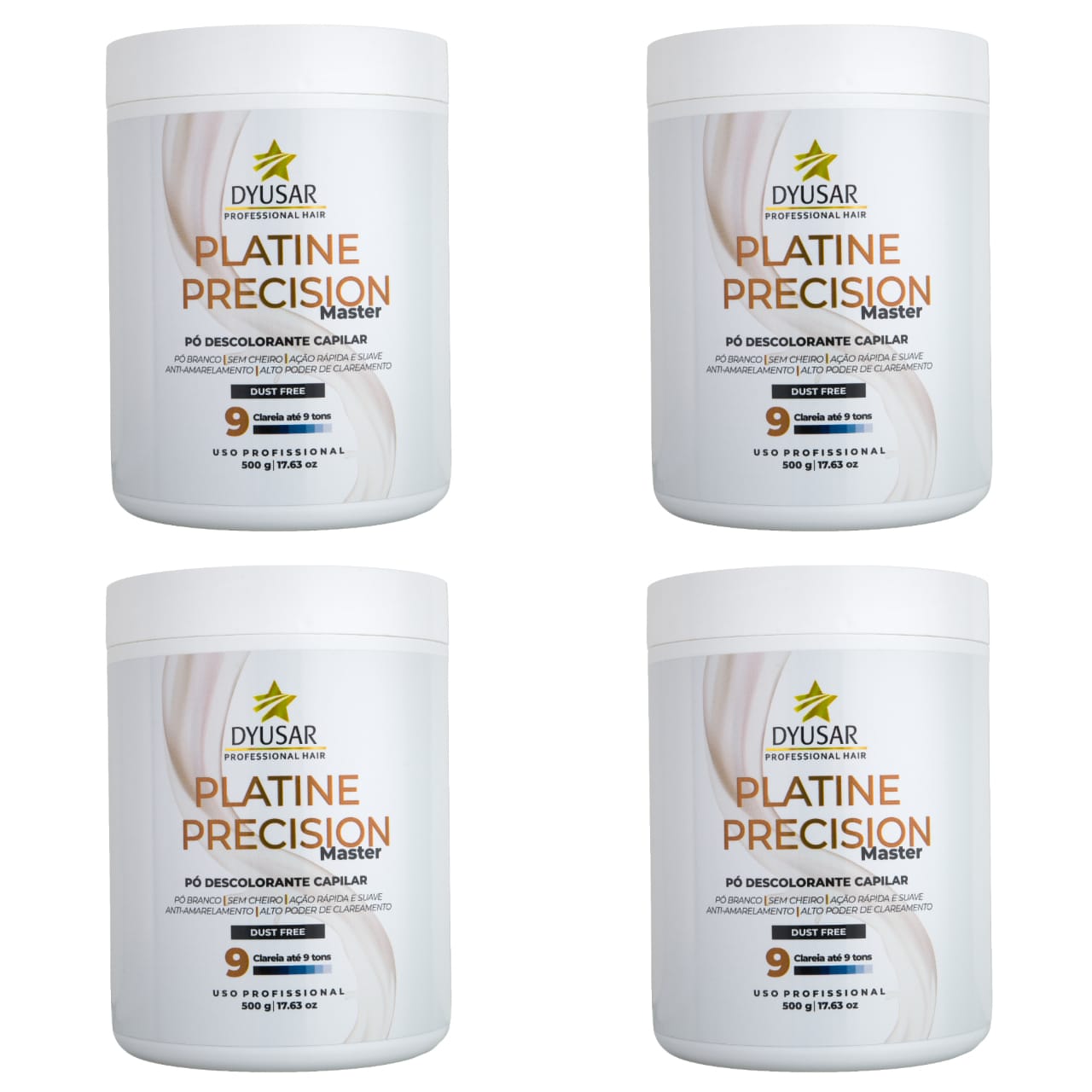 Kit 4 Pó Descolorante Capilar Precision Platine Master 500g