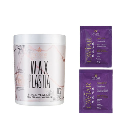 B.tox Vegetal Wax Plastia DYUSAR 1KG + KIT SACHE BRINDE