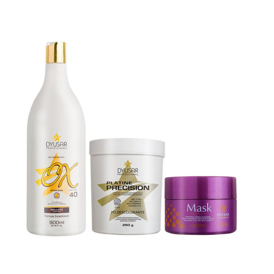 Kit Pó Blue de 250 g + Ox 40 vol. + Máscara Matizadora 300g