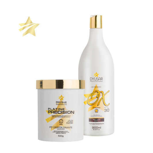 Kit Descoloração Profissional Pó Descolorante e Ox 30 Dyusar