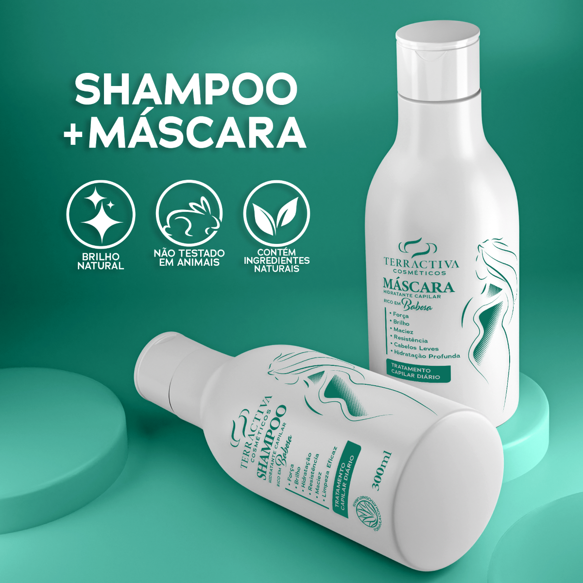 Kit Babosa Com Máscara e Shampoo De 300ml TERRACTIVA