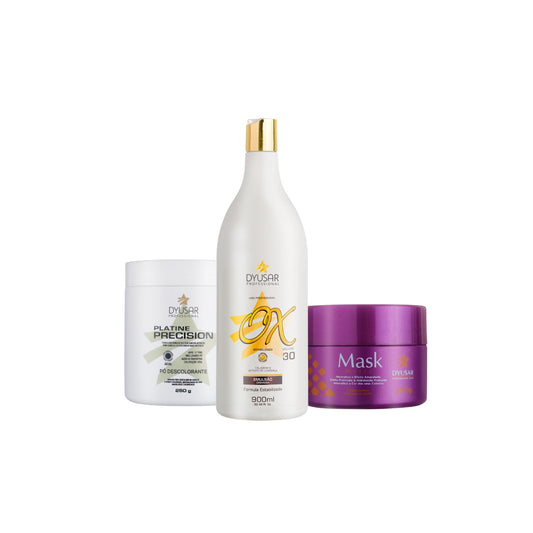 Kit Pó Descolorante 250g + Ox 30 + Máscara Matizadora Dyusar