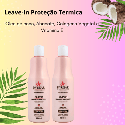 Kit com 2 Leave-in Super Reconstruction Dyusar 500ml