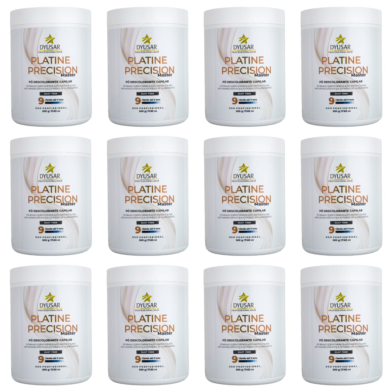 Kit 12 Pó Descolorante Capilar Precision Platine Master 500g