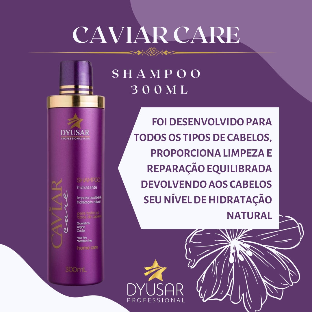 Shampoo de Nutrição Caviar Dyusar Cosméticos 300ml - Dyusar