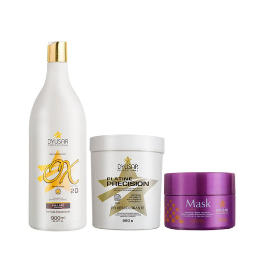 Kit Pó Blue de 250 g + Ox 20 vol. + Máscara Matizadora 300g