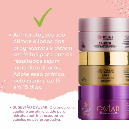 Cronograma Capilar 3 Máscaras Super + Ouro + Caviar 300 ml