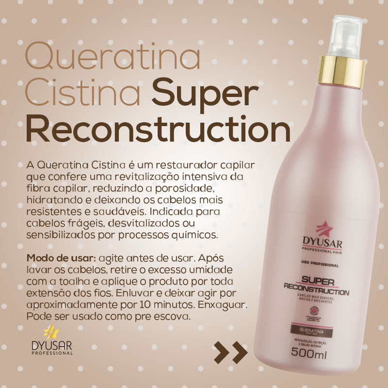 Kit Super Reconstrução Máscara 1Kg + Queratina 500ml DYUSAR - Dyusar