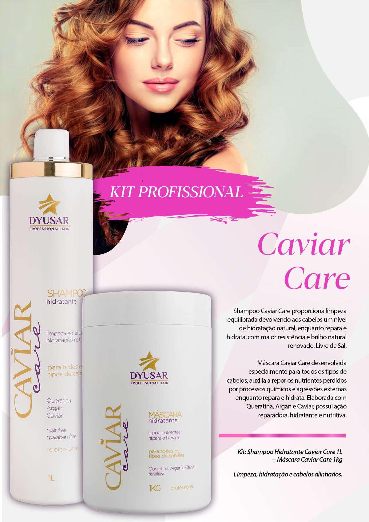 Kit Máscara Reestruturadora Plastia Com Nutrição Caviar Care 1L