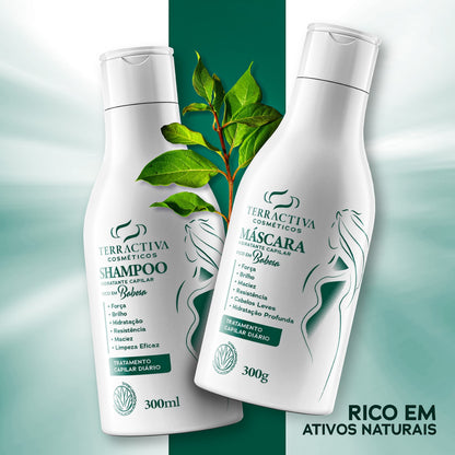 Kit Babosa Com Máscara e Shampoo De 300ml TERRACTIVA