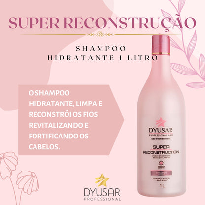 Kit Reconstrução Com Condicionador, Máscara e Shampoo De 1L