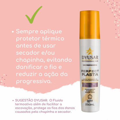 Protetor Térmico Capilar Fluido Pré Escova Dyusar Cosméticos 250ml