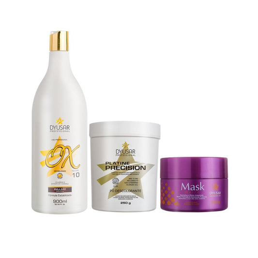 Kit Pó Blue de 250 g + Ox 10 vol. + Máscara Matizadora 300g