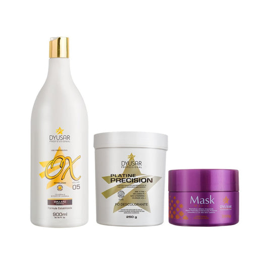Kit Pó Blue de 250 g + Ox de 5vol. + Máscara Matizadora 300g