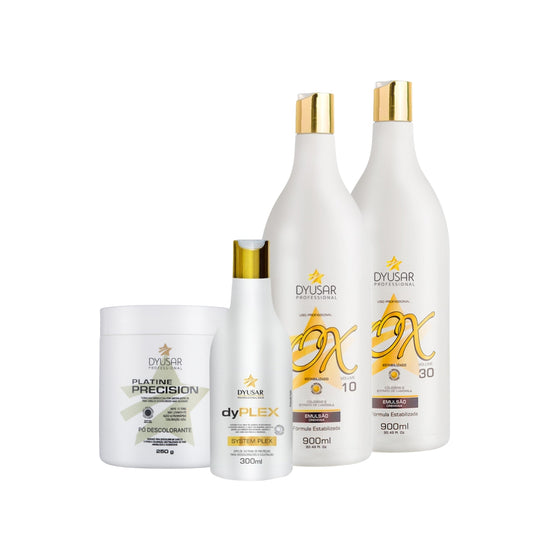Kit Descoloração Profissional Pó Azul 250g Com 2 Ox e Dyplex