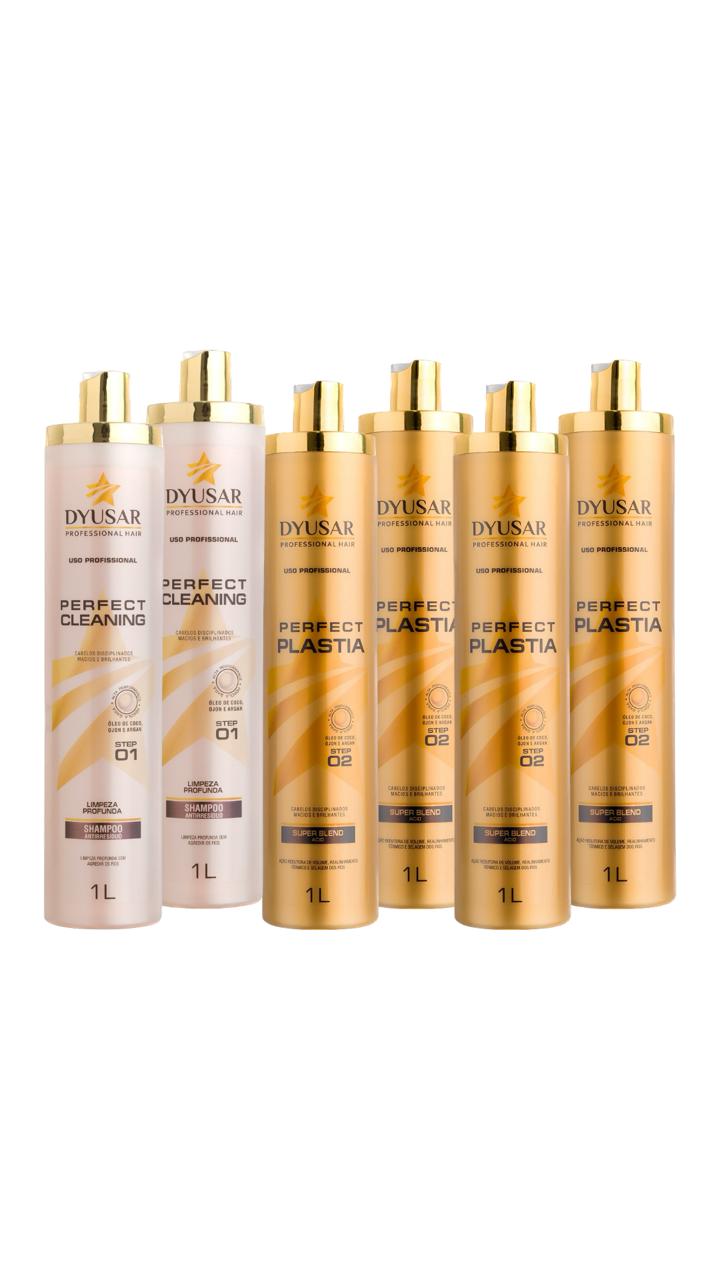 Kit 4 Máscara Reestruturadora Plastia 1L e 2 Anti Residuo 1L