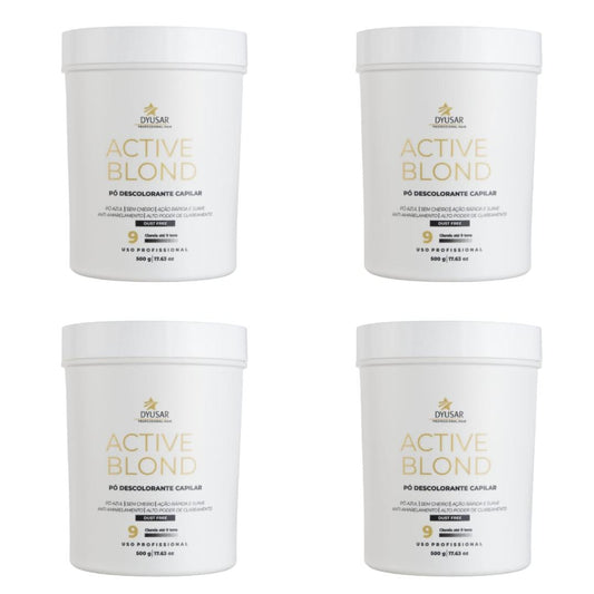 Kit  4 Pó Descolorante Active Blond  DYUSAR 9 Tons