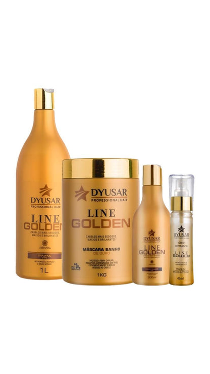 Kit de Hidratação Ouro Shampoo Máscara Óleo e Condicionador
