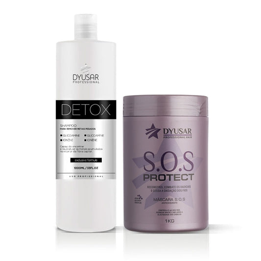 Kit Shampoo Detox 1L + Mascara Reconstrutora SOS Dyusar 1kg