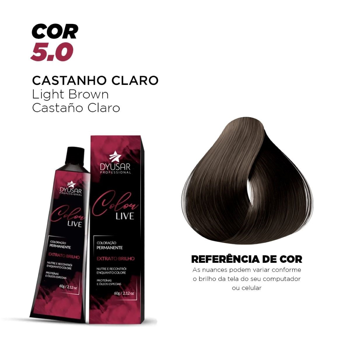 Coloração Permanente Color Live 5.0 da Dyusar Cosméticos - Dyusar