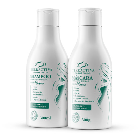Kit Babosa Com Máscara e Shampoo De 300ml TERRACTIVA