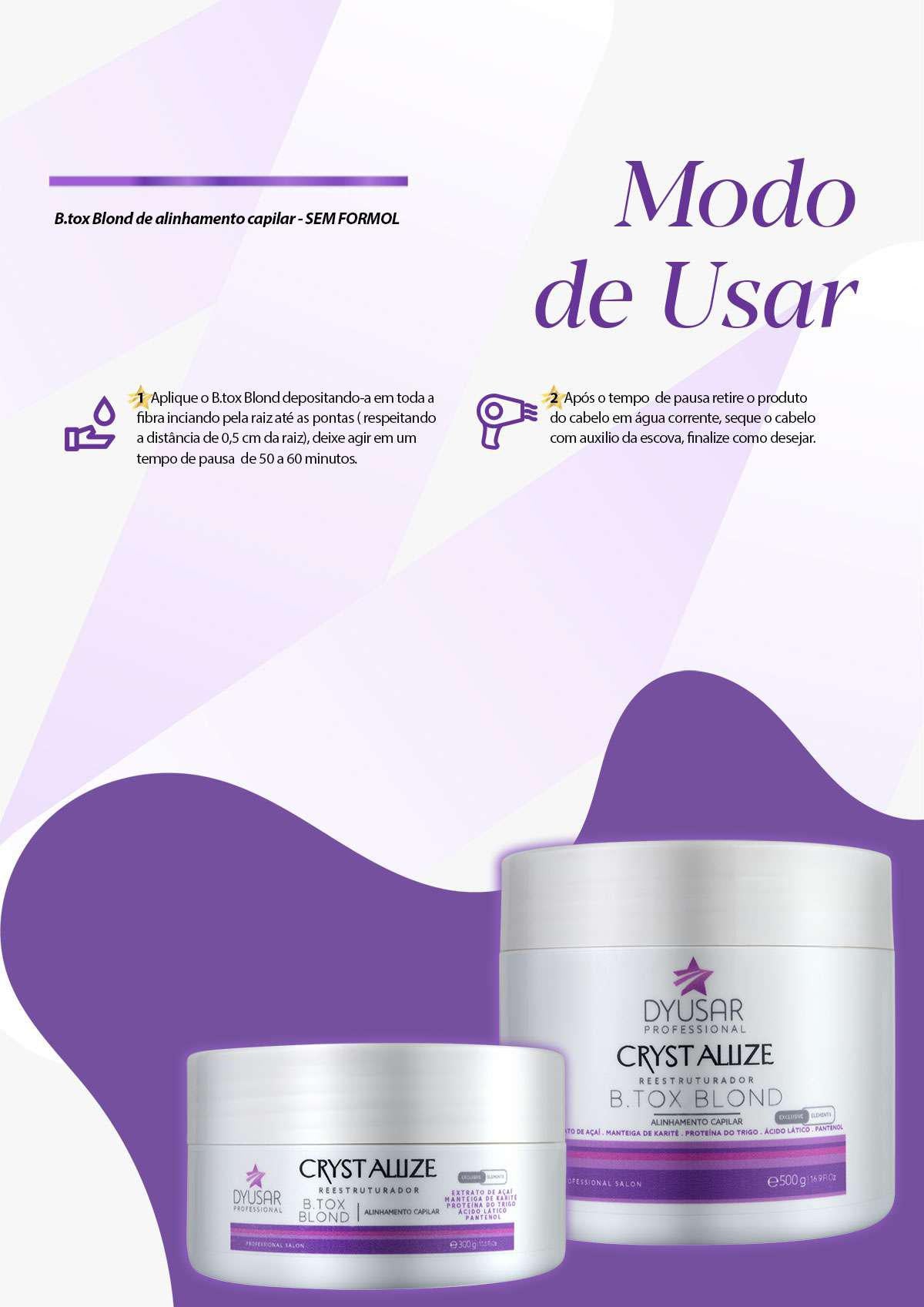 Máscara Redutora de Volume Crystallis Blond Dyusar 500g