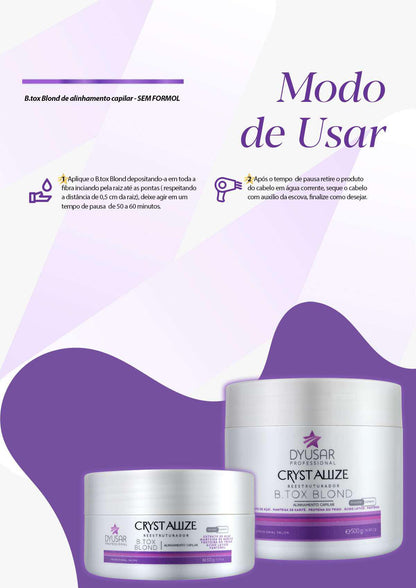 Máscara Redutora de Volume Crystallis Blond Dyusar 500g