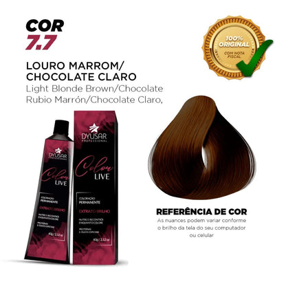 Kit Pó Descolorante de 250 g + Ox de 40 vol + Coloração 7.7