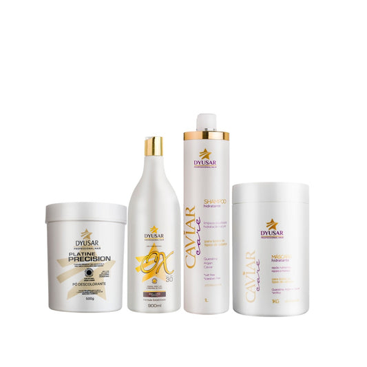 Kit Pó Descolorante Coloração Profissional Ox 30 e Nutrição